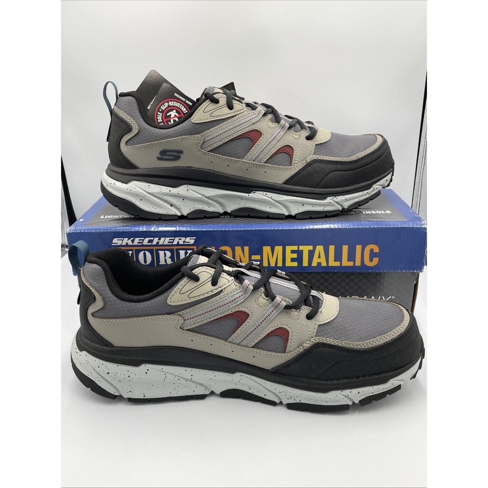 Skechers D'Lux Journey SR Work Shoes Mens Sz 14 Natural Sneakers Carbon Nano-Toe